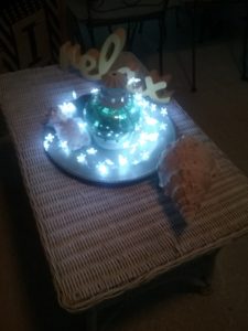 battery operated lights as a centerpiece