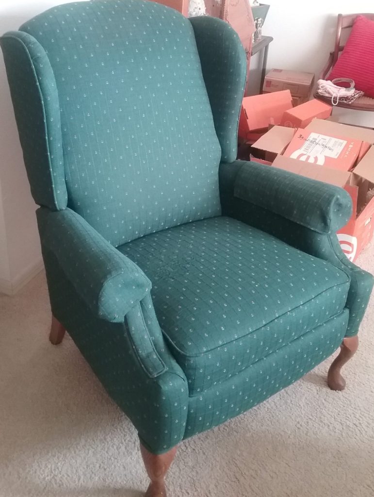 Easy No Sew Slipcover Treatments for Wingback Chairs - From Farmhouse