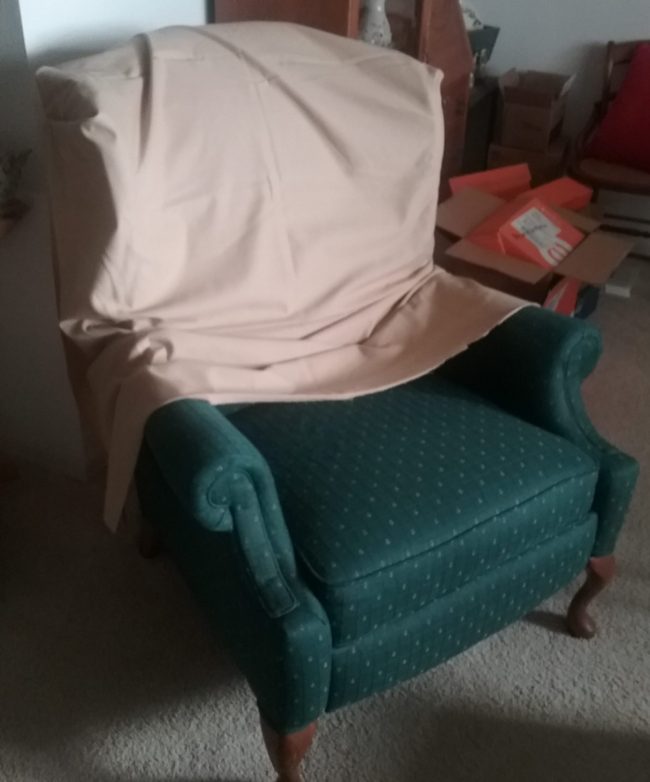 no sew slipcover treatment for chair