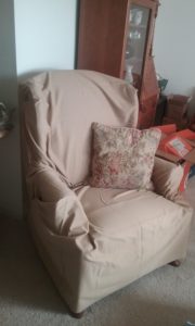 twill fabric used as a slipcover