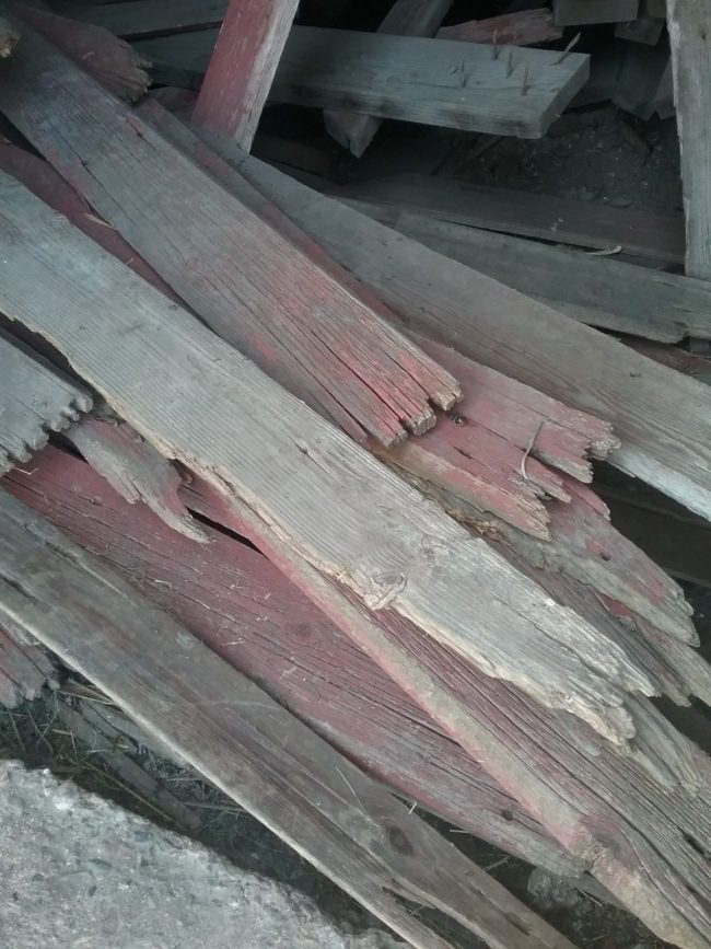 pile of old barn wood
