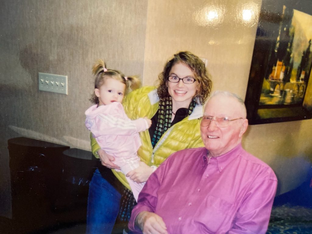 My dad with his great great niece and her daughter