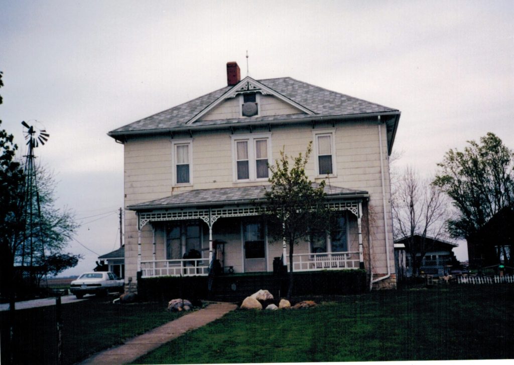 The front of the farmhouse