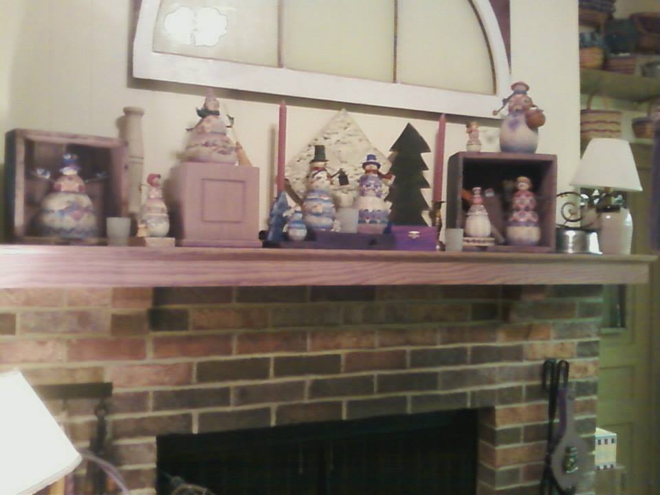 Seaspnal Farmhouse Fireplace mantel - Christmas