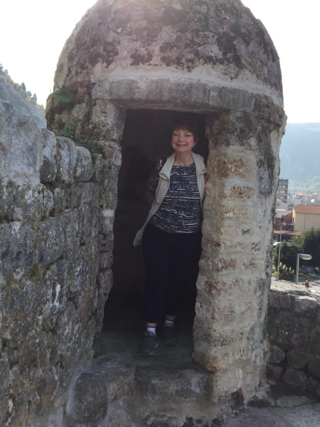 Standing in a turret in Montenegro 