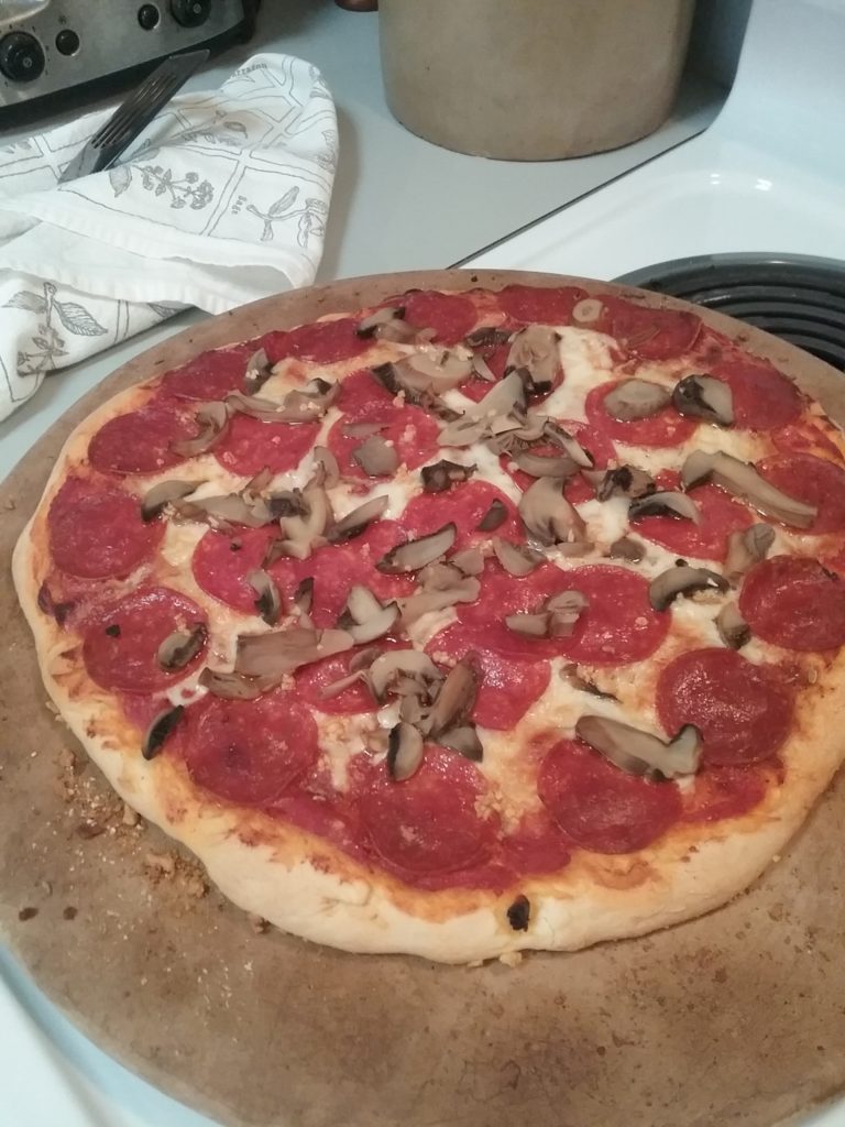 Homemade Pizza from dough made in bread machine
