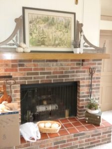 Early Fall Farmhouse Fireplace Mantel