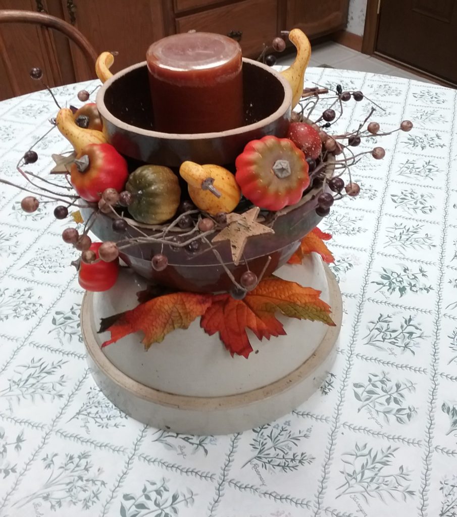 Stacked bowl centerpiece