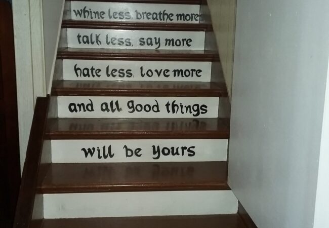 staircase in old farmhouse