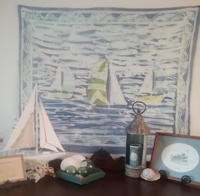coastal decorating with a sailboat theme