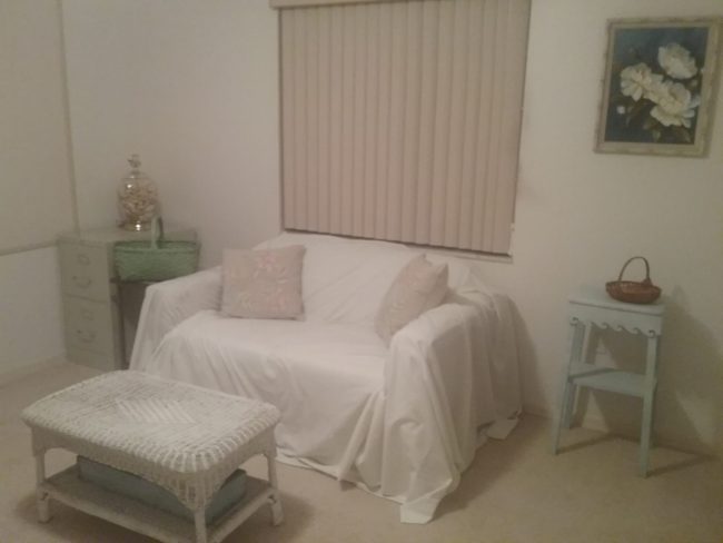 white sheets used as a slipcover