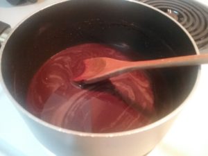 chocolate sauce after vanilla extract was added
