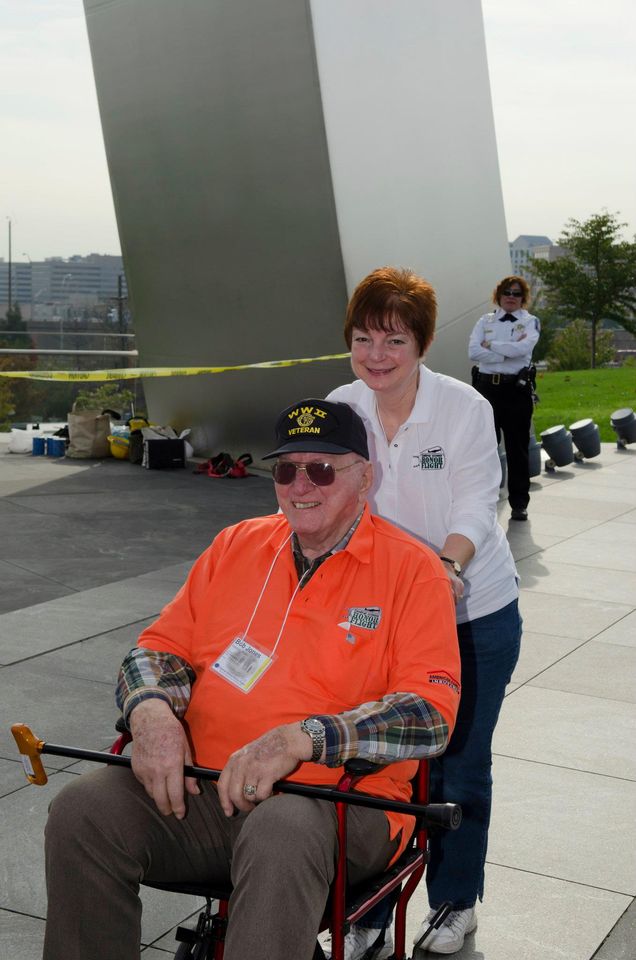 Kimberly Snyder and her father at the Air force memorial