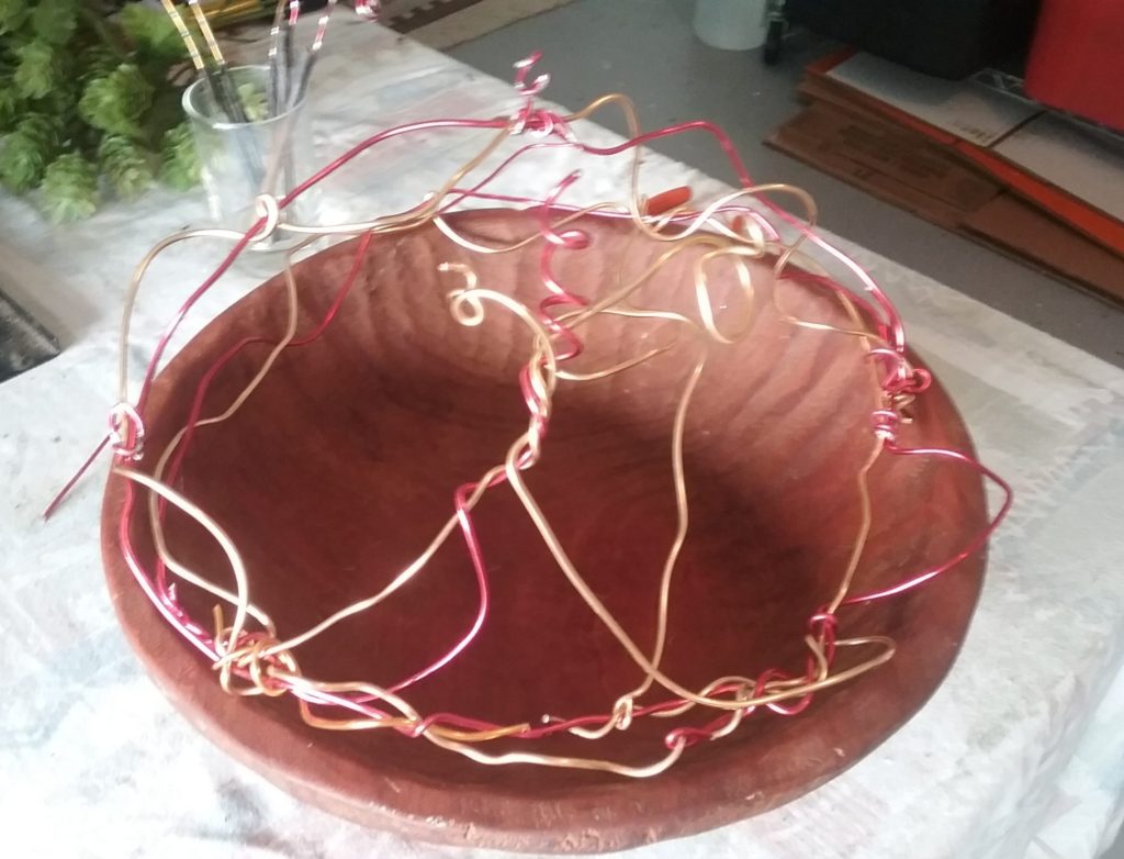 dough Bowl with oasis wire armature