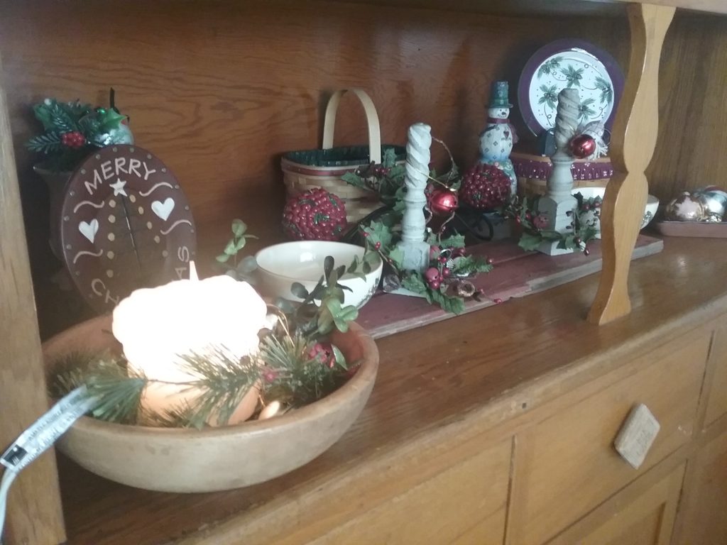 Christmas Vignette Redware & red accents