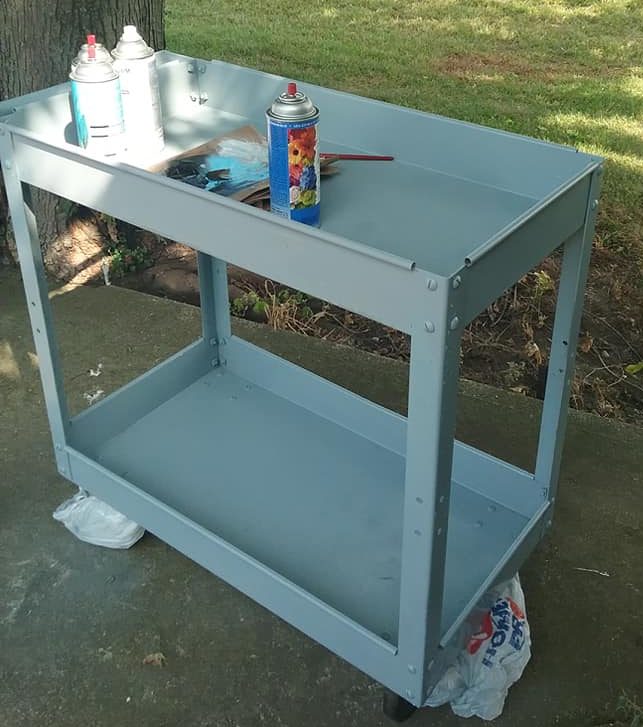 Industrial Cart - painted Primer Gray