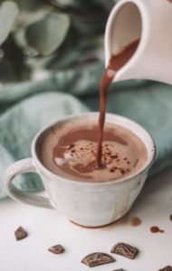 Hot Chocolate Poured into Cup