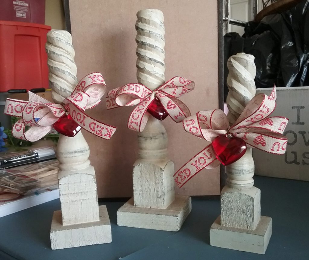 Red Rustic & Reclaimed Valentine's Day spindles