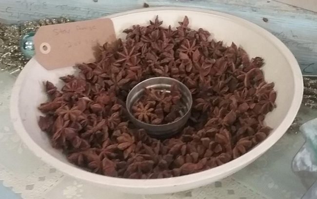 Star Anise in a wooden bowl