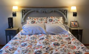 Architectural Salvage used as headboard