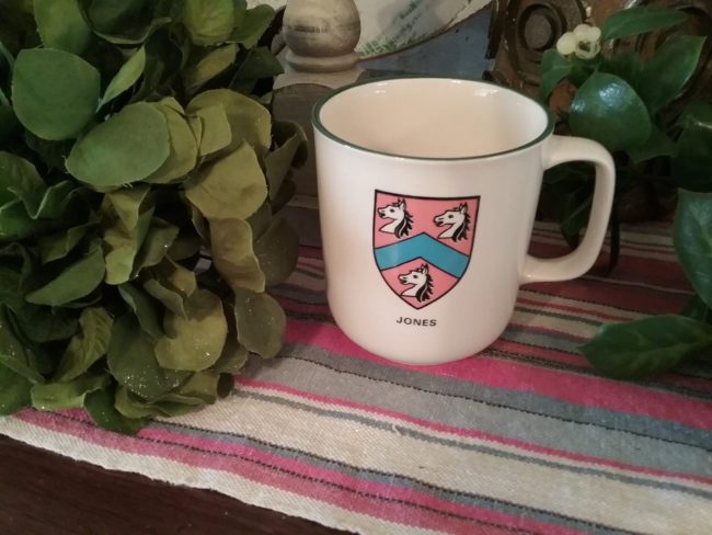 Jones crest on mug