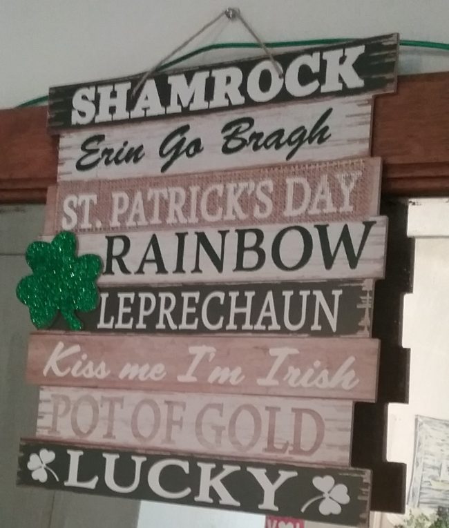 St Patrick's Day sign