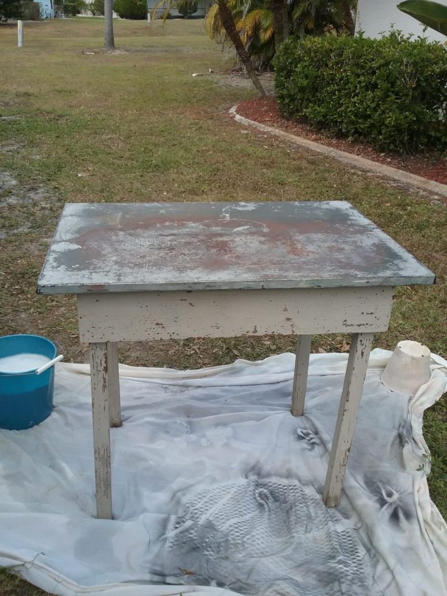 Metal top table - After cleaning