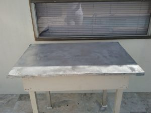 Spray painted work table