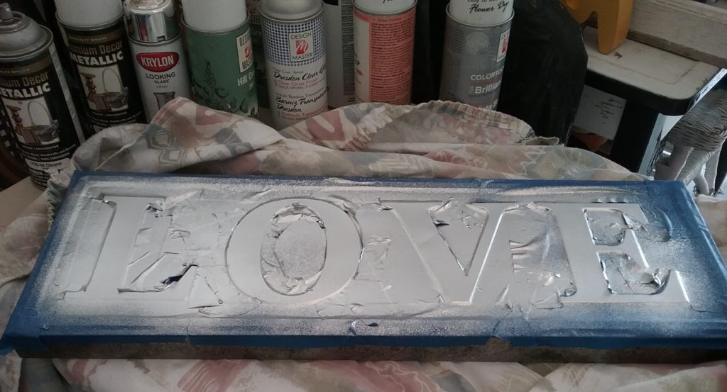 Love Sign After Applying Spray Paint