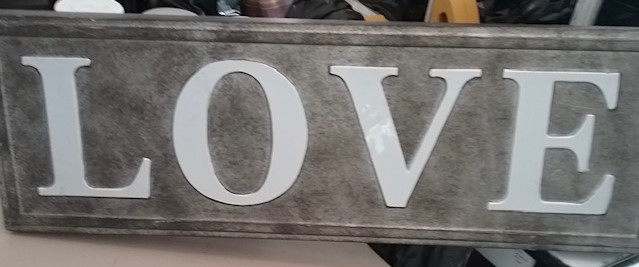 Love Sign after spray paint before touch ups