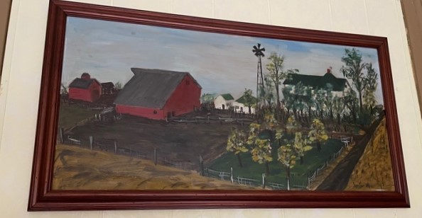 Oil painting of farm