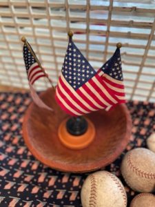 Trio of Flags on Saucer in a dough bowl