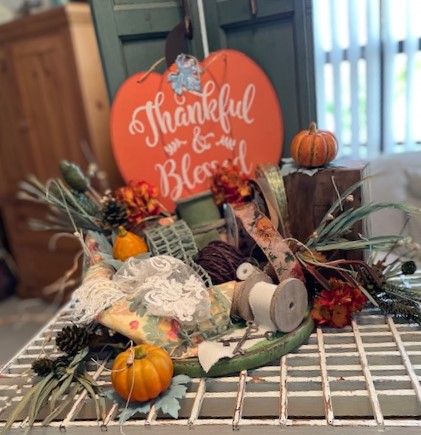 things needed to help add texture to a Fall arrangement