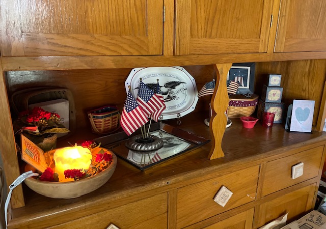 cabinet with patriotic theme display