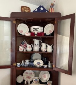 corner cabinet with Patriotic theme