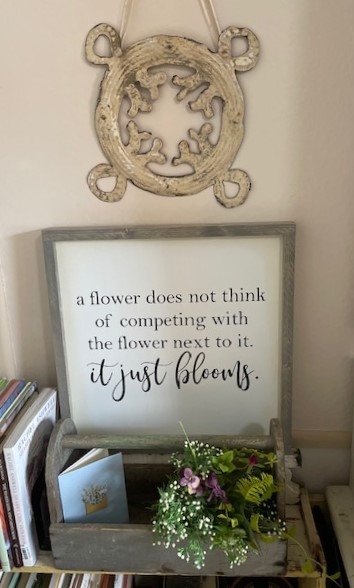Garden themed inspirational quote in an office