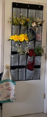an easy way to store silk flowers