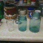 trio of empty mason jars