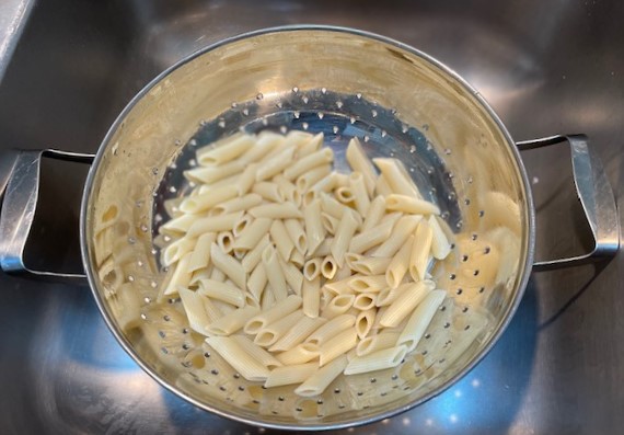 cooked & drained penne pasta