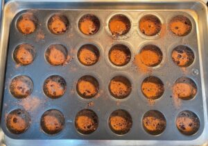 prepared mini muffin tin