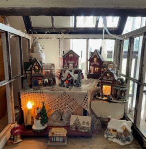 Christmas Village in the window house