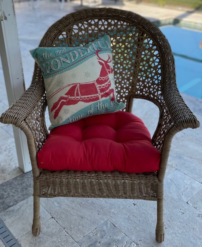 red cushion for the Holidays