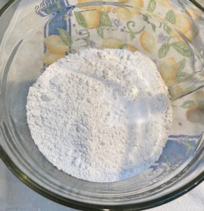 flour, baking soda & baking powder