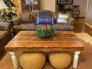 reclaimed barnwood made into a table