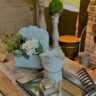 tabletop vignette for Early Spring