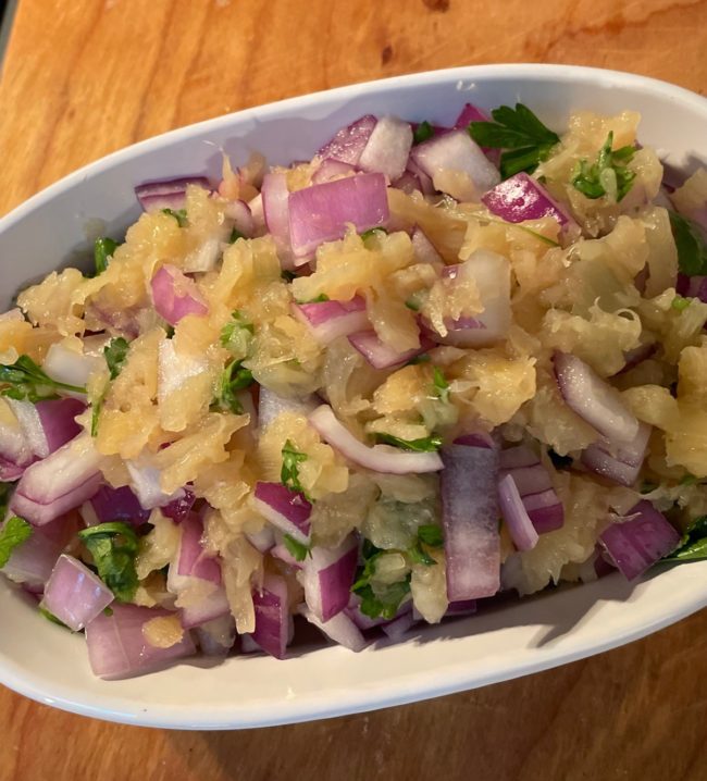 pineapple salsa in serving dish