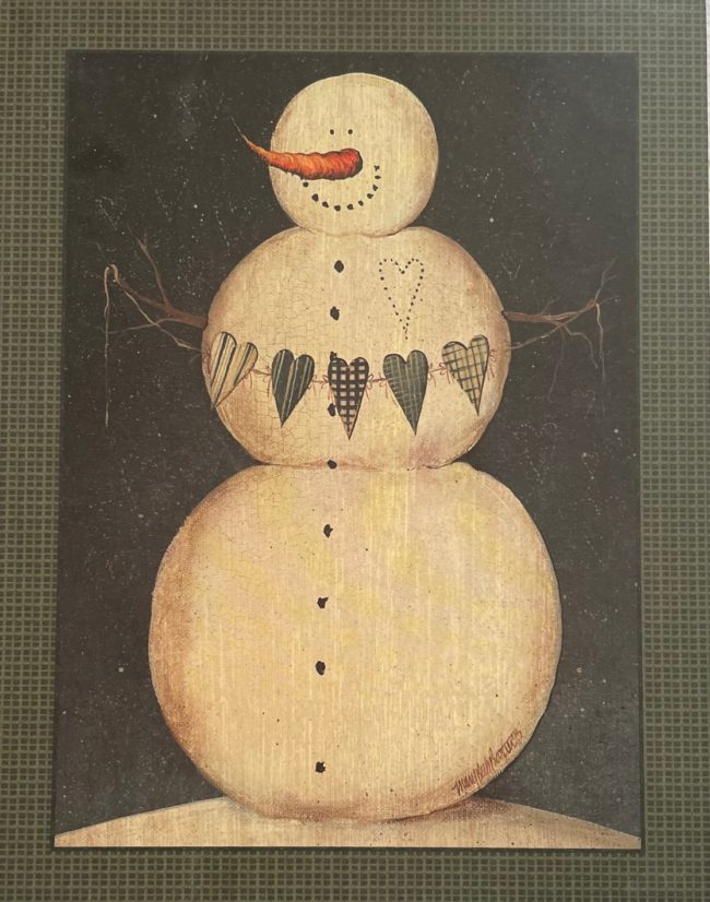 box of Christmas cards with a snowman theme