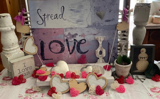 Heart themed tablescape