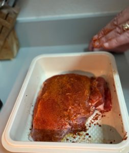 prepared pork roast ready to rest