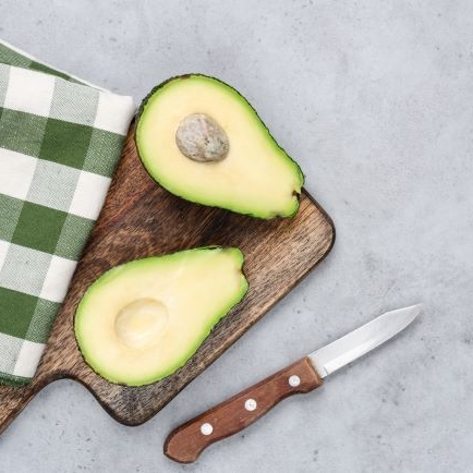 avocado on cutting board